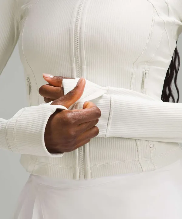 Lululemon Cropped Define Jacket Ribbed Nulu Bone Radiate Transparent Foil - Image 2
