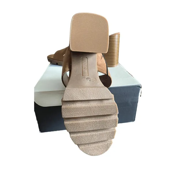A.N.A‎ Daly Womens Cognat Brown Suede Strappy Open Toe Block Heel Sandals - Image 14