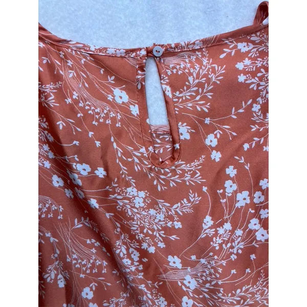 Vanilla Bay Womens 3X Rust Orange Floral Tiered Babydoll Top‎ VT28391PLUSGG - Image 7