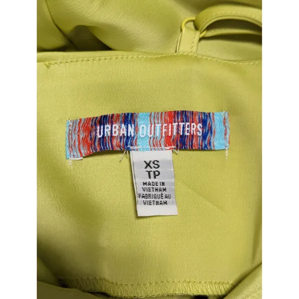 Urban Outfitters Mallory Cowl Neck Slip Dress Lime Green Bright Satin Party XS - Image 6