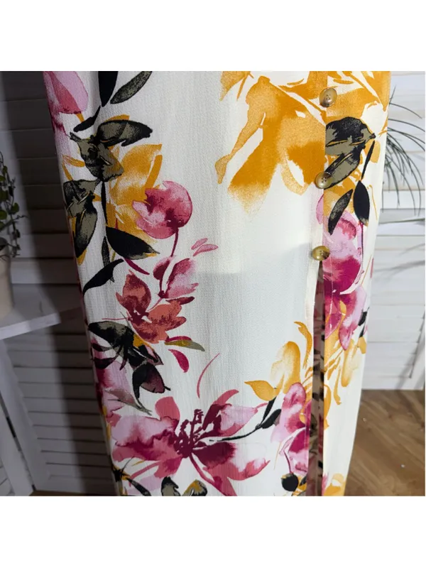 IZ Byer Y2K dress maxi floral boho short sleeve fairy whimsical cottage Derby L - Image 12