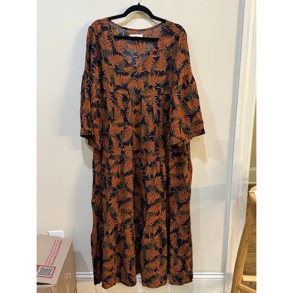 Natural Life Charlotte Boho Dress in Navy/Rust Size Large XL Maxi - Image 2