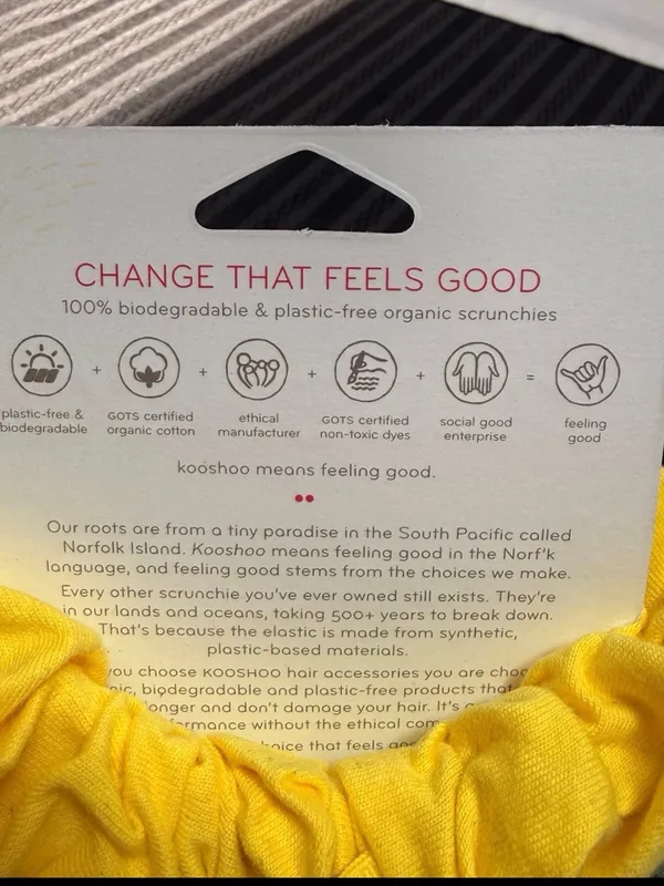Organic Cotton Scrunchie & Tie Set Yellow - Image 2
