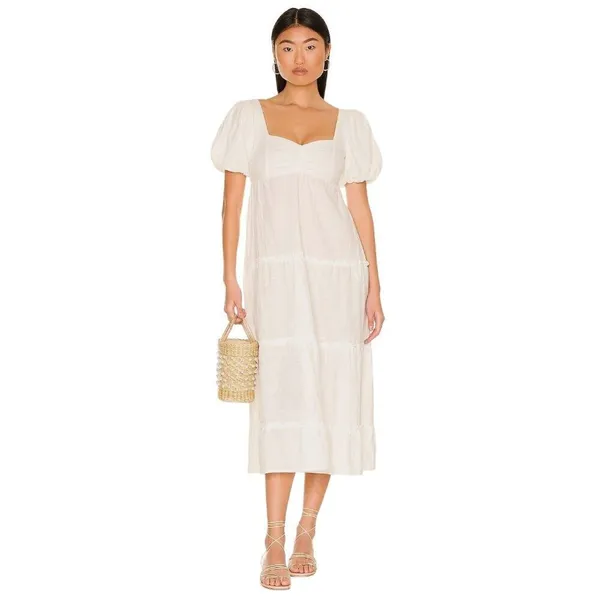 Show Me Your Mumu Odette Midi Dress in White Small Womens Long Cotton - Image 4