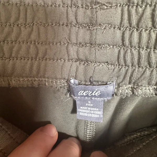 Aerie green track pants with blue stripe - Image 4