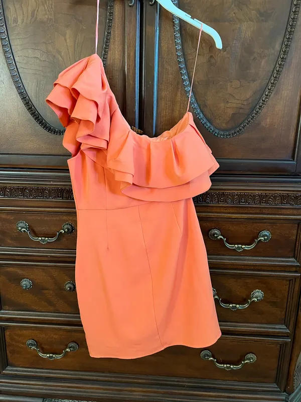 Bo+Tee Orange one shoulder dress - Image 2