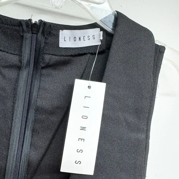 Lioness‎ Women’s Sleeveless Plunge Open Neckline Black Straight Dress Small - Image 2
