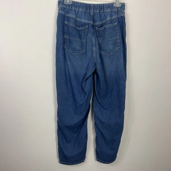 Free People Chloe Baby Barrel Jeans Womens Size Small Distressed Ripped Blue - Image 4