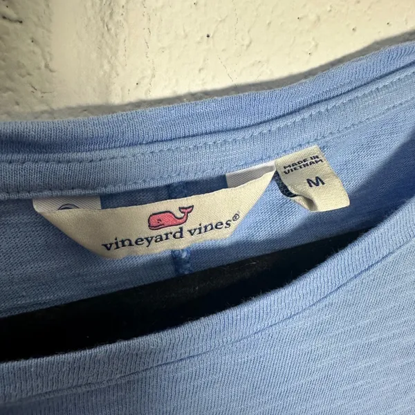 Vineyard Vines Blue Ombre Slub Knit T-Shirt Dress Short Sleeve Pocket Medium - Image 3