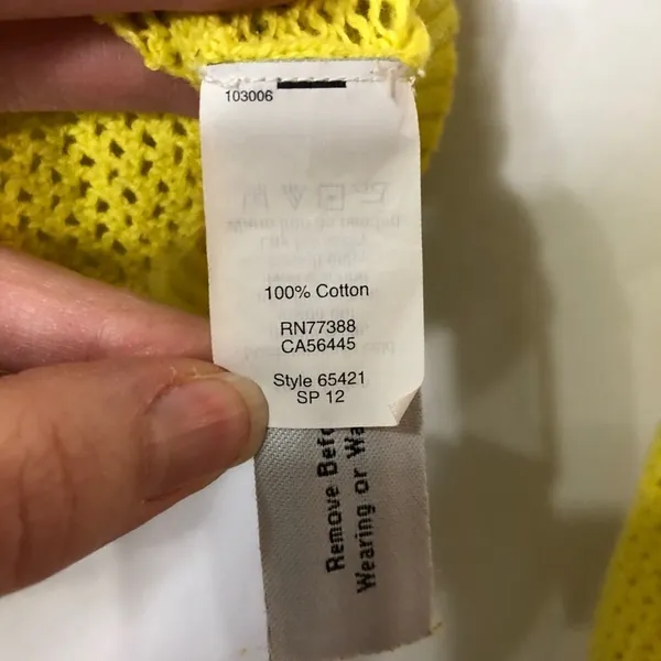 Madewell Wallace Yellow Open Knit Pullover Sweater Womens XS Sheer Florescent - Image 8