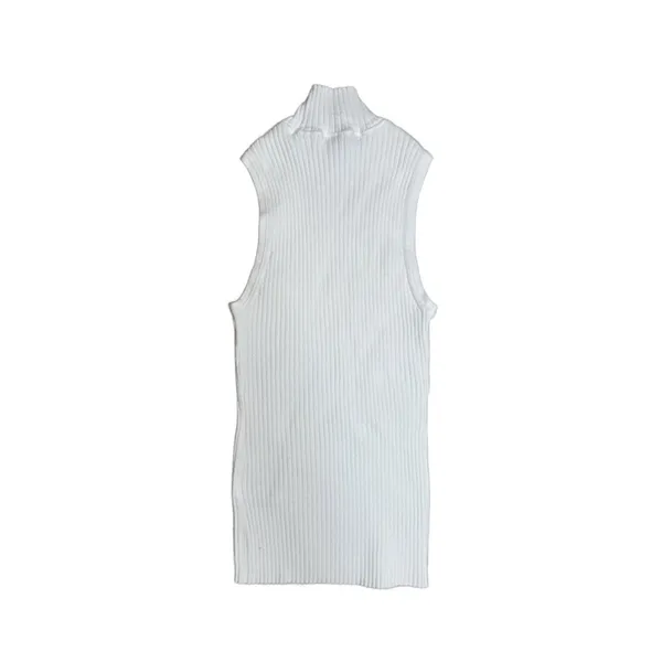 Madewell Sleeveless Turtleneck Ribbed Knit Top Women‎ White Small $48 - Image 2