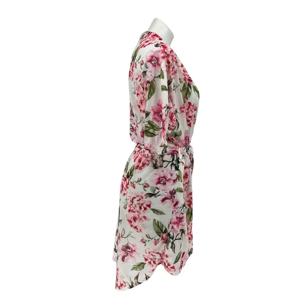 Show Me Your Mumu Brie Floral Wrap Robe Kimono Bridal Getting Ready Lounge OS - Image 3