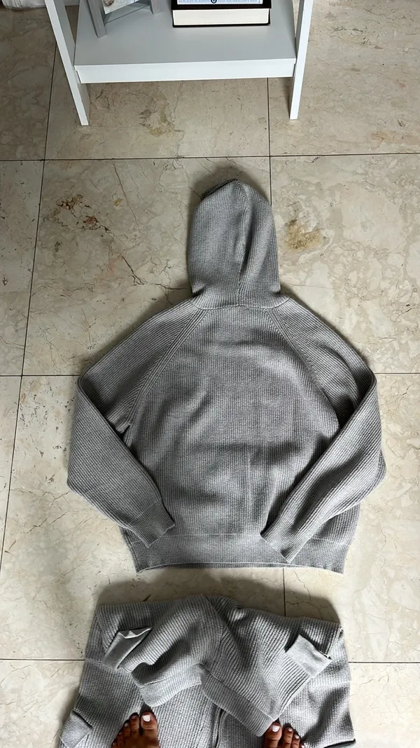 Edikted Gray Knit Hoodie & Cargo Pant Set - Image 9