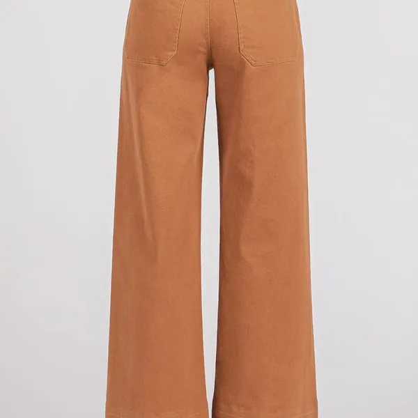 Mittoshop Twill Patch Pocket High Rise‎ Wide Leg Pants - Image 3