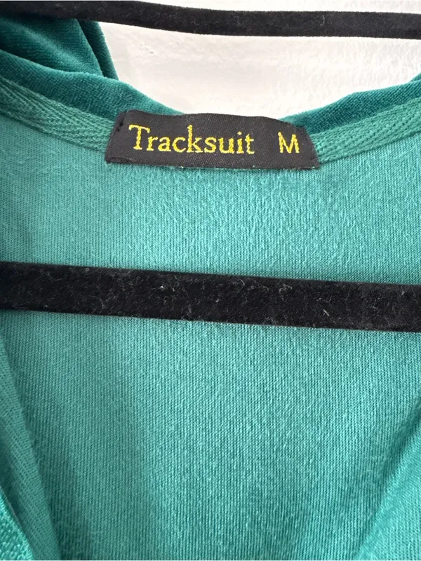 Y2K style Velour Zip Hoodie Jacket - green - Image 5