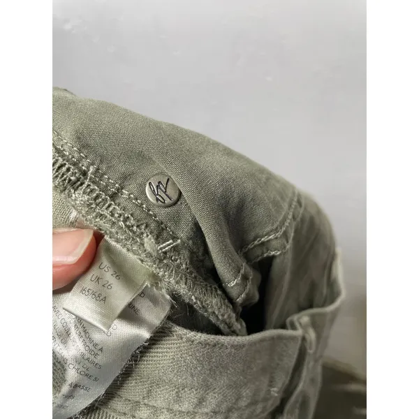 We The Free Maggie Mid Rise Olive Green Denim Jeans Womens Size 26 - Image 11