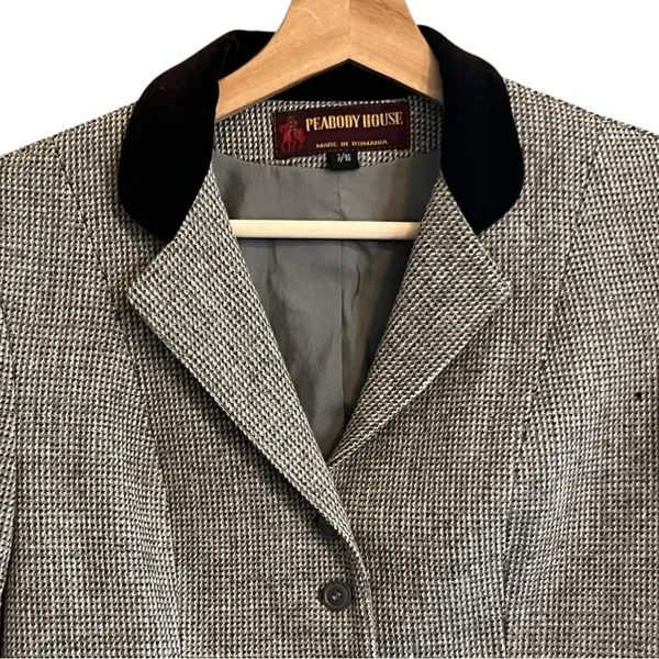 Vintage Peabody House Wool Blend Tweed Blazer Size S Equestrian Academia Preppy - Image 2
