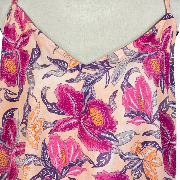 Old Navy X-Large Maxi Dress Sleeveless Side Slits Floral V-Neck Lightweight New - Image 2