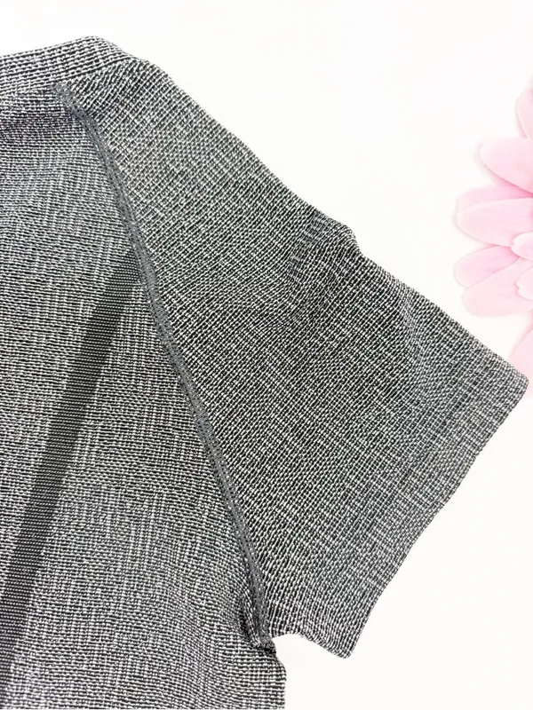 Lululemon Swiftly 2.0 Short Sleeve Top Hip Length Sparkle Silver Metallic Lurex - Image 7