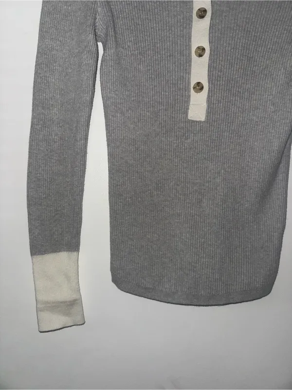 Faherty Women's Mikki Henley Neutral Colorblock Sweater - Image 6