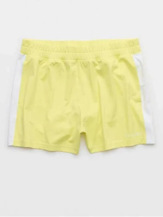 Offline aerie yellow white shorts gym casual workout plus size XL summer beach - Image 2