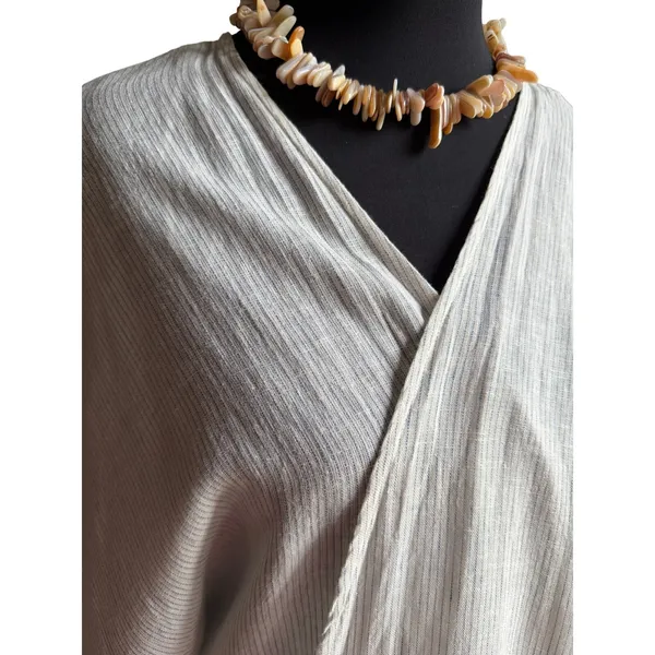 Tahari Linen Blend Open Front Cardigan Wrap One Size Coastal Resort Cover Up - Image 8