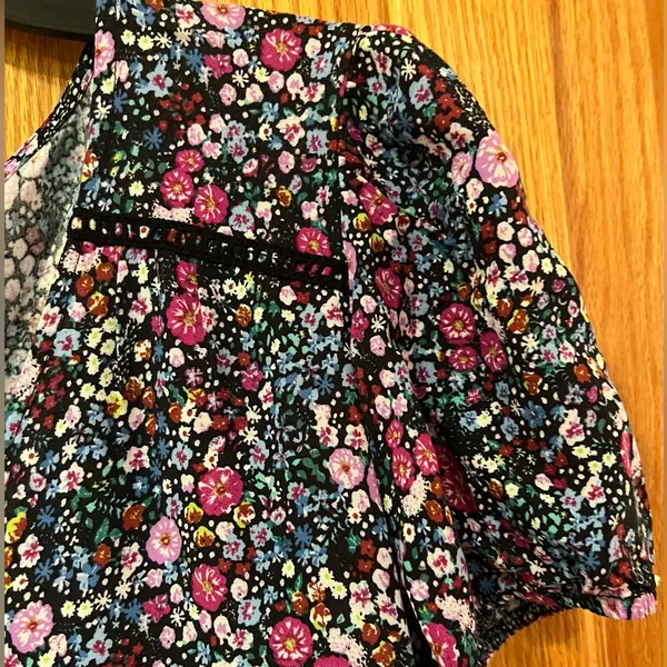 Wild Fable Floral Print Short Sleeve Tiered‎ Babydoll Flowy Mini Dress Siize XS - Image 8