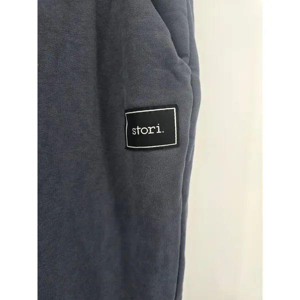 Stori Sweatpants Womens 10 Cotton Joggers Dark Gray Fleece EUC - Image 2