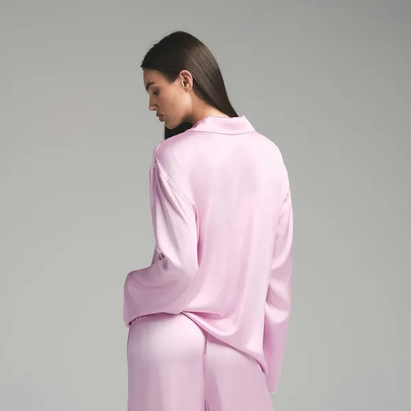 SKIMS *TOP ONLY* Woven Shine Long Sleeve Sleep Top- Size XS - Image 3