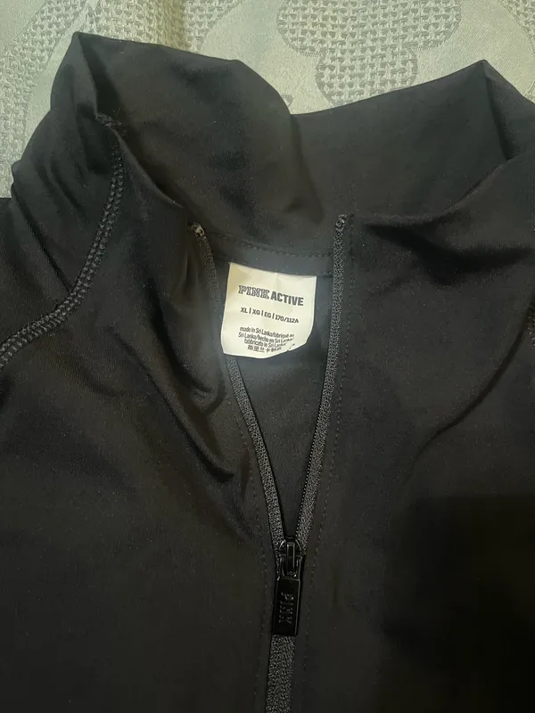 PINK Victoria's Secret Zip Up Black Tight - Image 5