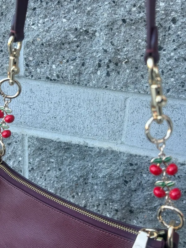 COACH nwt coach Charlotte Shoulder bag dark wine CCO18 WITH CHERRY CHAINS - Image 3