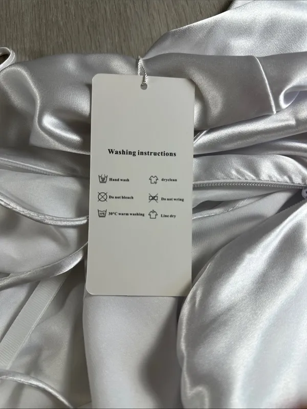 Monvelli Satin Maxi Slip Dress White Size 4 NWT - Image 10
