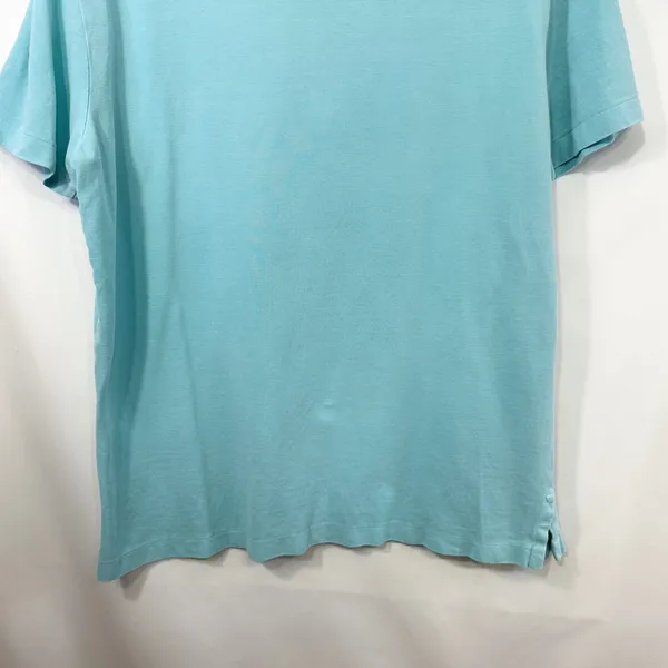 Polo Ralph Lauren Men Medium Polo Shirt Light Blue Yellow Pony Short Sleeve 1520 - Image 7