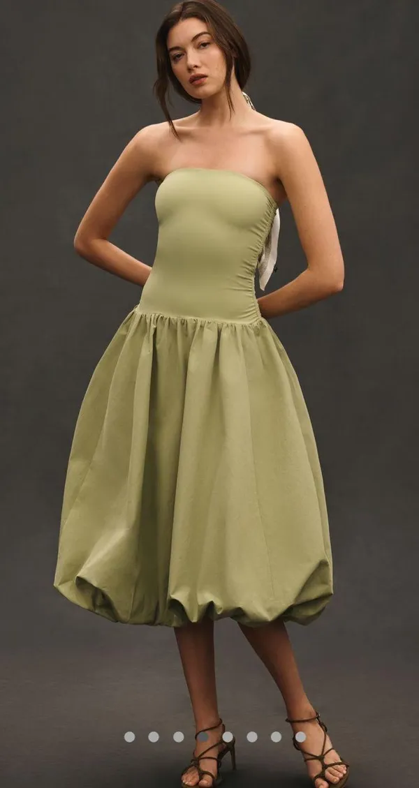 Anthropologie Mare Mare Strapless drop waist midi dress - Image 3