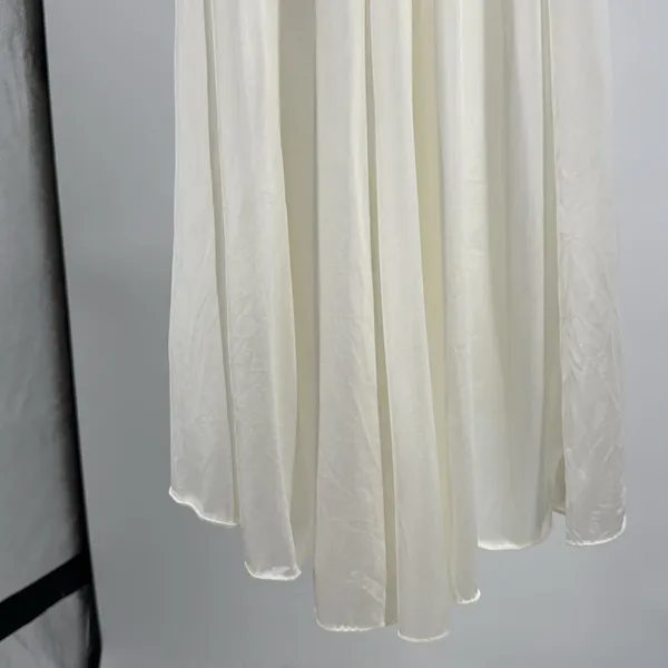 Tessie Cream Lace-Trimmed nightgown lace detail front slit wedding vintage S - Image 12