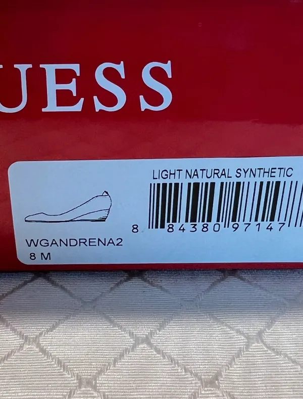 Guess: light natural synthetic print wedge pump size 8m - Image 7