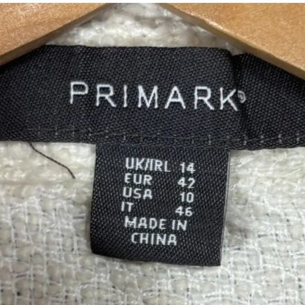 Primark Cream Oversized Shacket Shirt Jacket Textured Cozy‎ Minimalist Casual 10 - Image 4