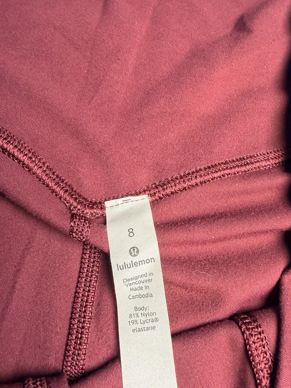 Lululemon Womens Size 8 Burgundy Jogger Pants Stretch Athletic Lounge Pockets - Image 6