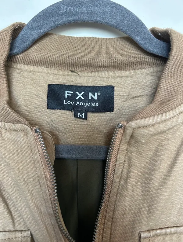 FXN Tan Bomber Jacket Size M - Image 2
