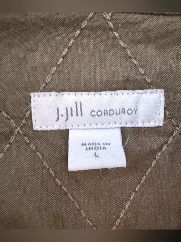 J Jill Corduroy Quilted Jacket Size Large - Image 2
