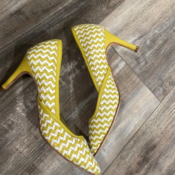 Boden Alice woven leather chevron pumps - Image 3