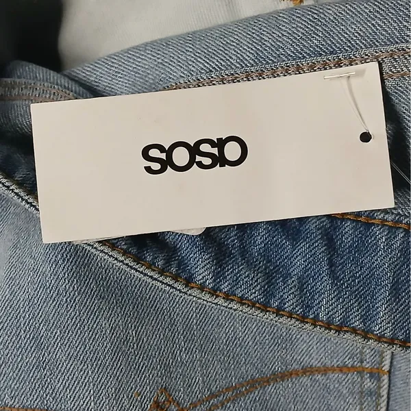 Asos Womens Denim Jeans Shorts Size 34 Waist Blue Preppy Deconstructed Casual - Image 7
