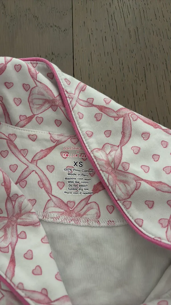 Roller Rabbit Love Shack Fancy Pajamas Pink Bow - Image 2