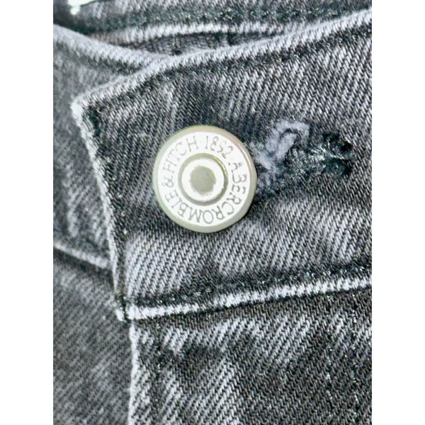 Abercrombie & Fitch '90s Relaxed Jean High Rise Black Distressed Jeans Size 26 2 - Image 5