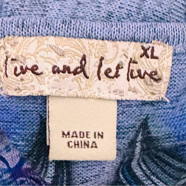 Live & Let Live Blue & Purple Printed Embellished Long Sleeve Top Women's - Image 13