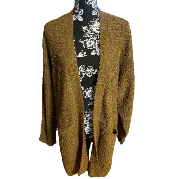 Bobeau Open Front Patch Pocket Popcorn Cardigan Size XL - Image 4