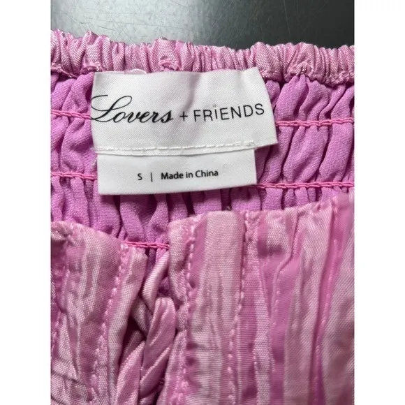 Lovers + Friends Take Me Out Mini Dress Pink Ribbed Taffeta Corset Lace Up Small - Image 4