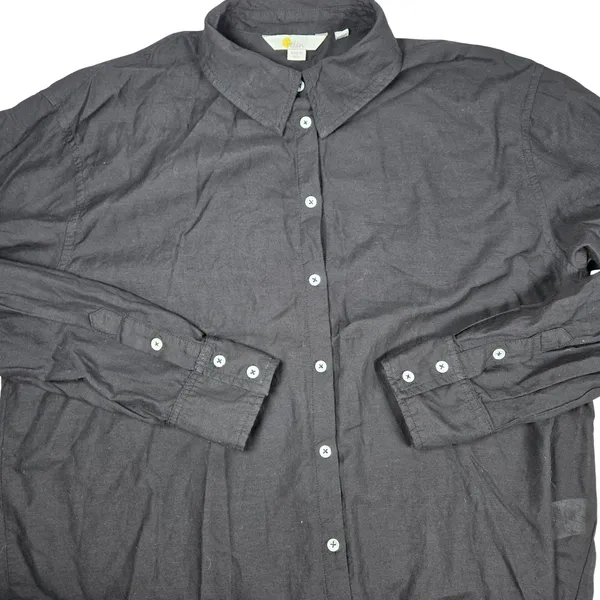 Boden T1208 Black Button Down Long Sleeve Shirt US 6 UK 10 Cotton‎ Viscose Tunic - Image 3
