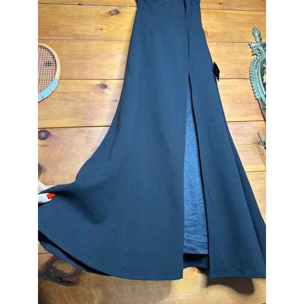 Lulus Enchanted Energy Black One-Shoulder Maxi Dress Bridesmaid Holiday Medium - Image 4