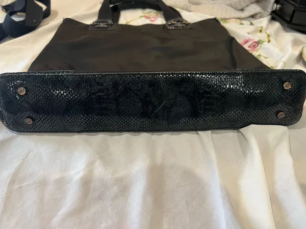 Tory Burch Black Canvas Tote Bag - Image 5